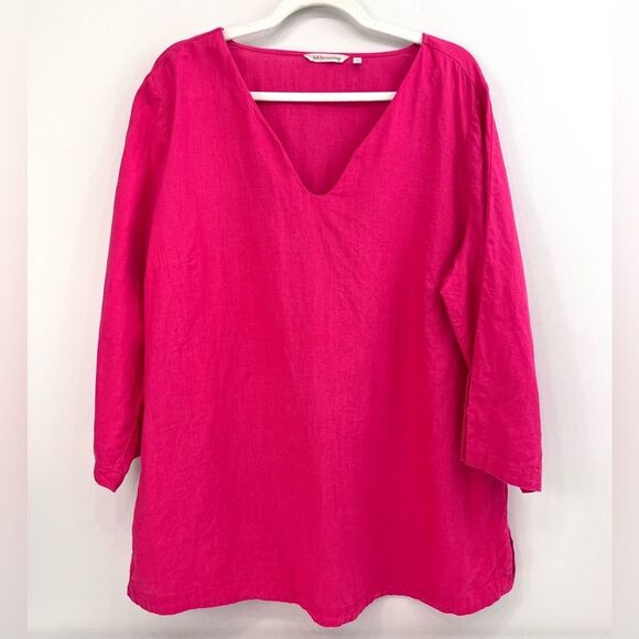 Soft Surroundings Saja 100% Linen Tunic Pink 1X - Picture 1 of 9